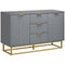 HOMCOM Contemporary 3-Drawer Storage Cabinet Sideboard Metal Handles Freestanding Dresser Dining Room Grey