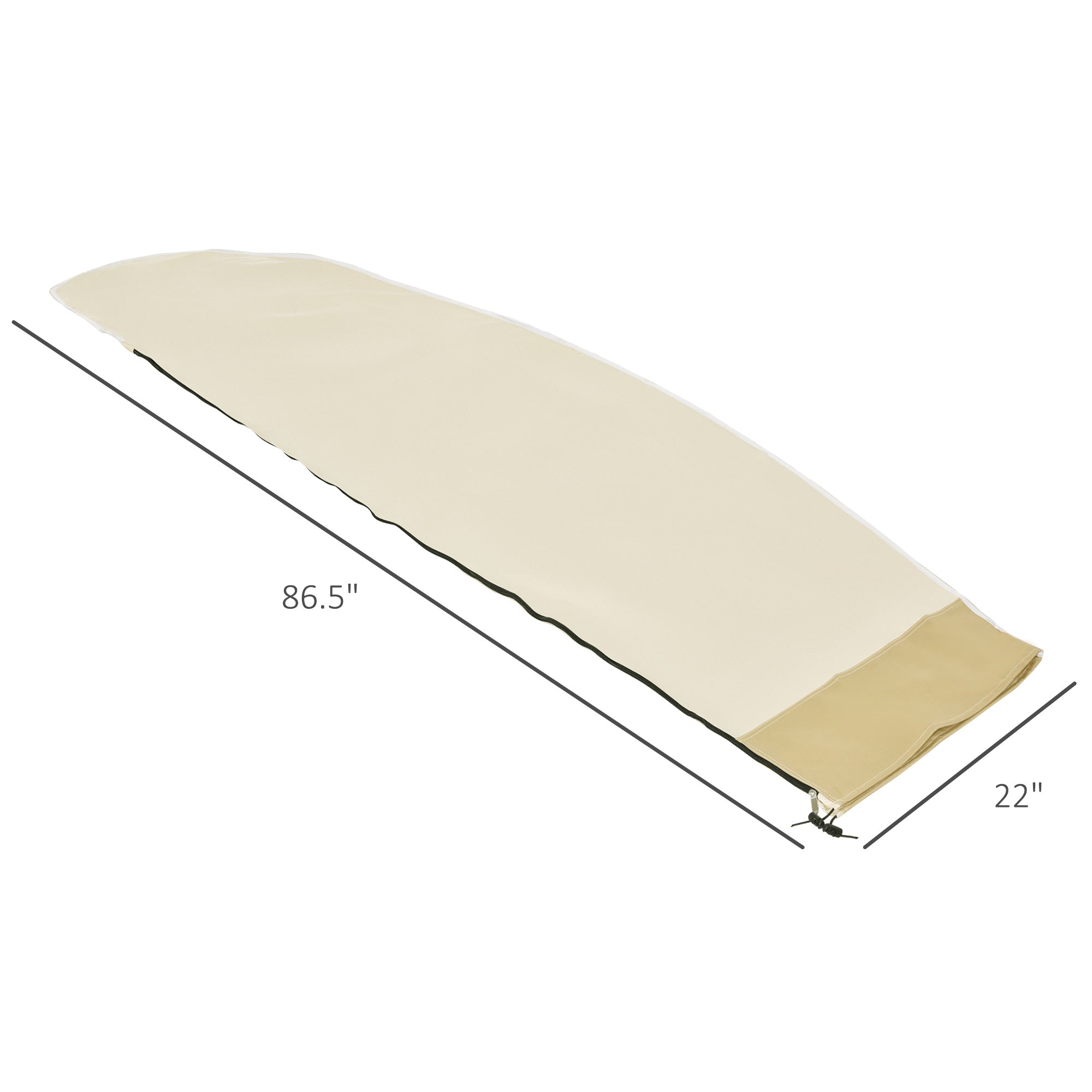 Outsunny Beige & Coffee Patio Offset Umbrella Cover 86.6" Outdoor Furniture Protector Durable Patio Accessory 