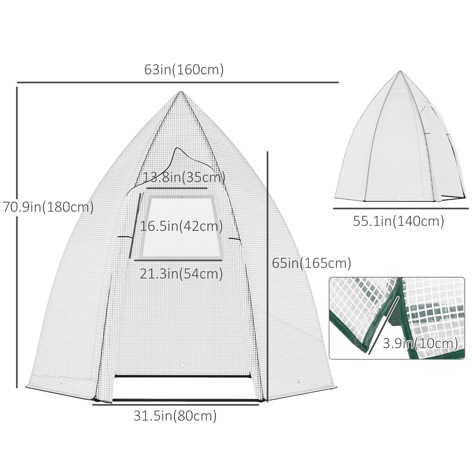 Outsunny Greenhouse Oasis: 63" x 54" x 71" Portable Plant Sanctuary with Zipper Roll Up Door and Window for Outdoor Garden Patio 