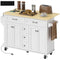 Kitchen Island Cart with Power Outlet & Drop Leaf, 55