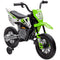 Qaba 12V Kids Dirt Bike, Electric Motorcycle with Twist Grip Throttle, Training Wheels, Rear Suspension & Music, Green