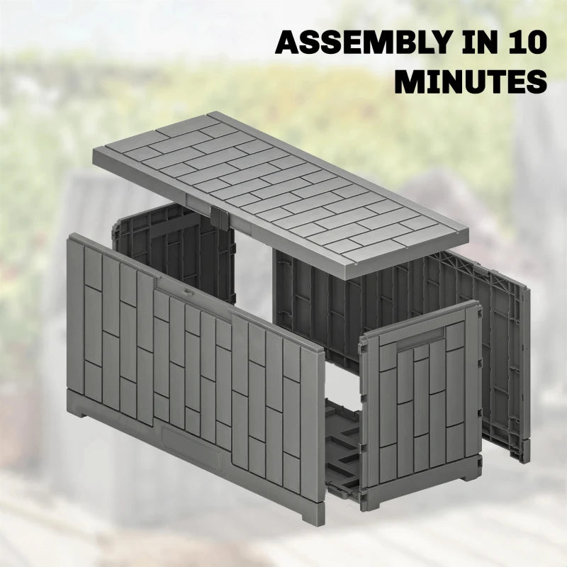 60 Gallon Resin Deck Box, Lockable Outdoor Storage Box, Splash-Resistant & UV Resistant Patio Storage Container