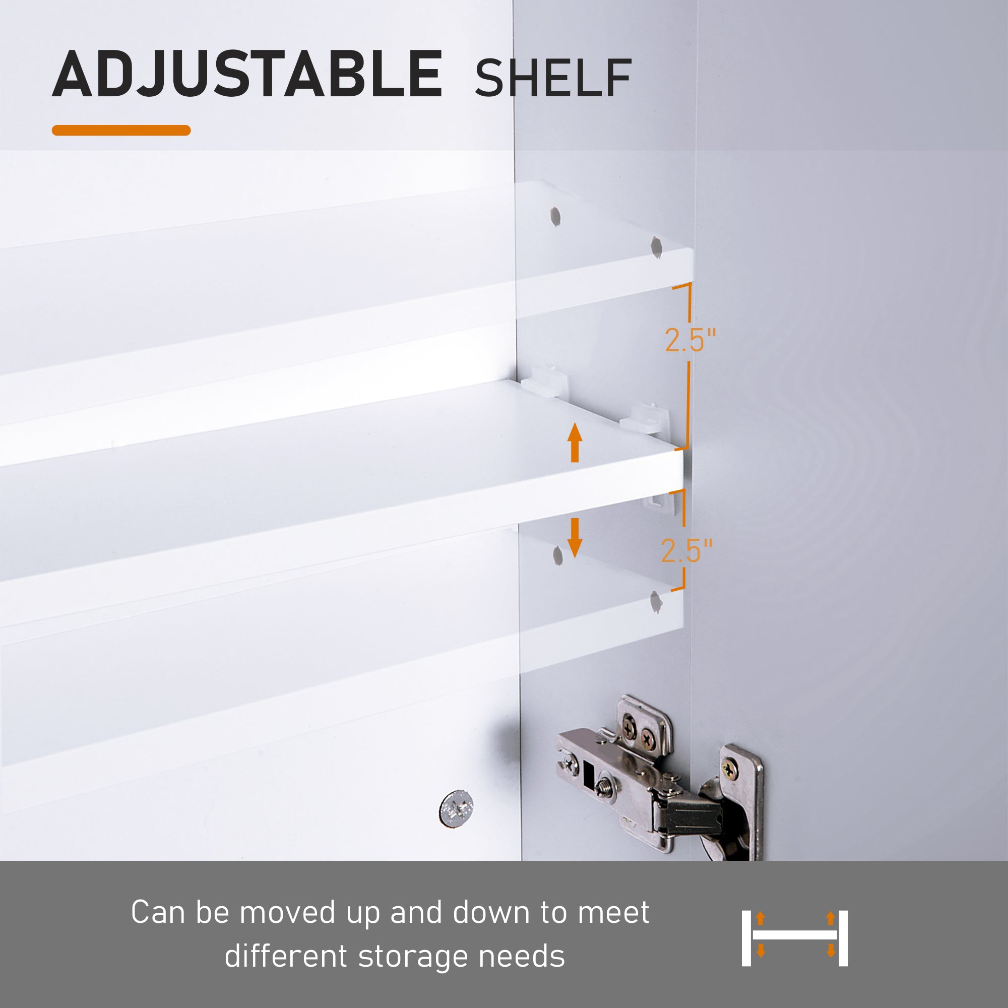 HOMCOM White Over Toilet Cabinet: Wall Mounted Bathroom Storage with Mirror & Adjustable Shelf Behind Double Doors 