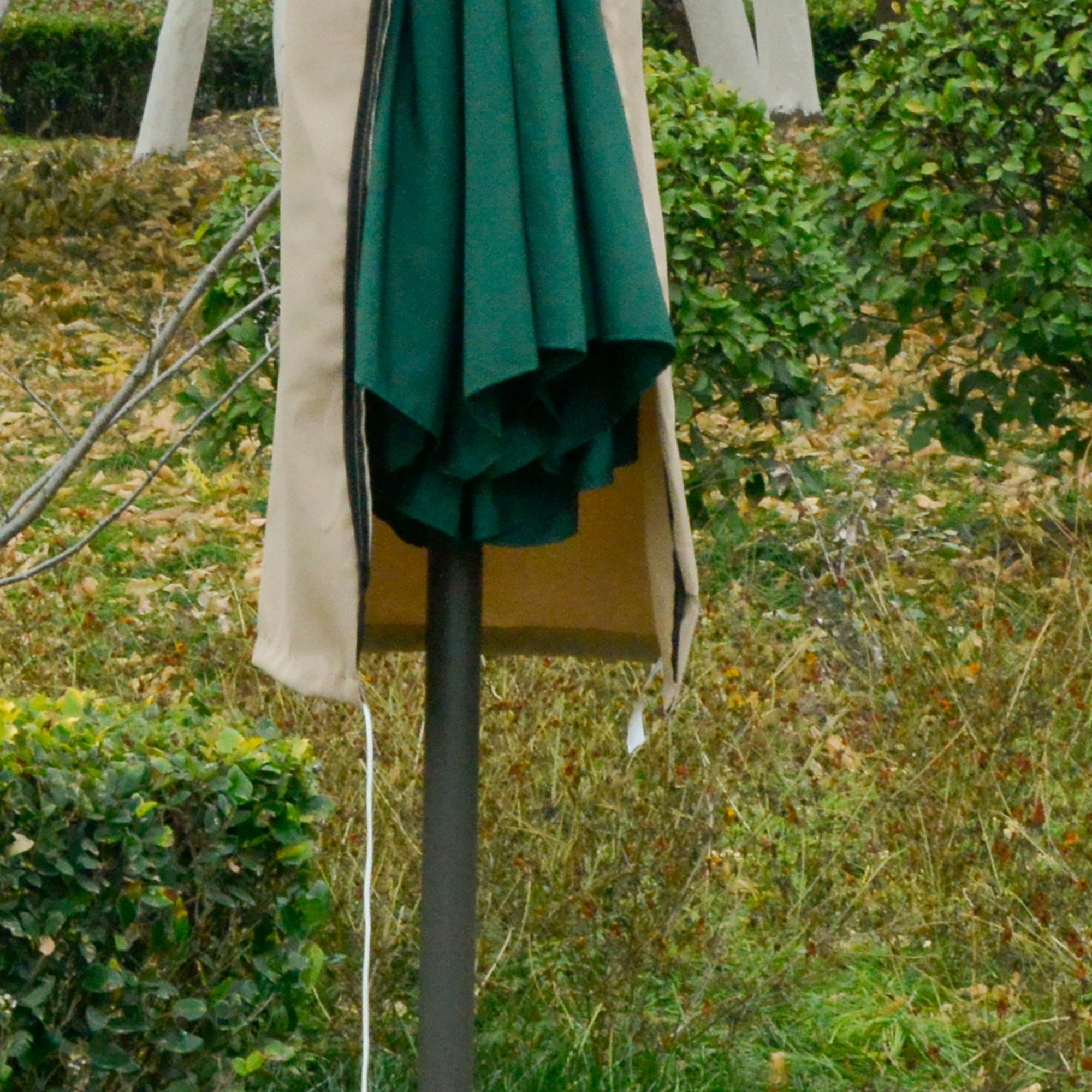 Outsunny Garden Parasol Cover, Outdoor Cantilever Umbrella Cover with Zipper, Khaki 