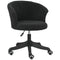Armless Office Chair, Fluffy Computer Desk Chair with Adjustable Height, Swivel Wheels, Mid Back, Black