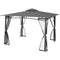 Outsunny 10' x 12' Outdoor Gazebo with Nettings, Patio Gazebo Canopy for Patio Garden Backyard Deck, Dark Grey