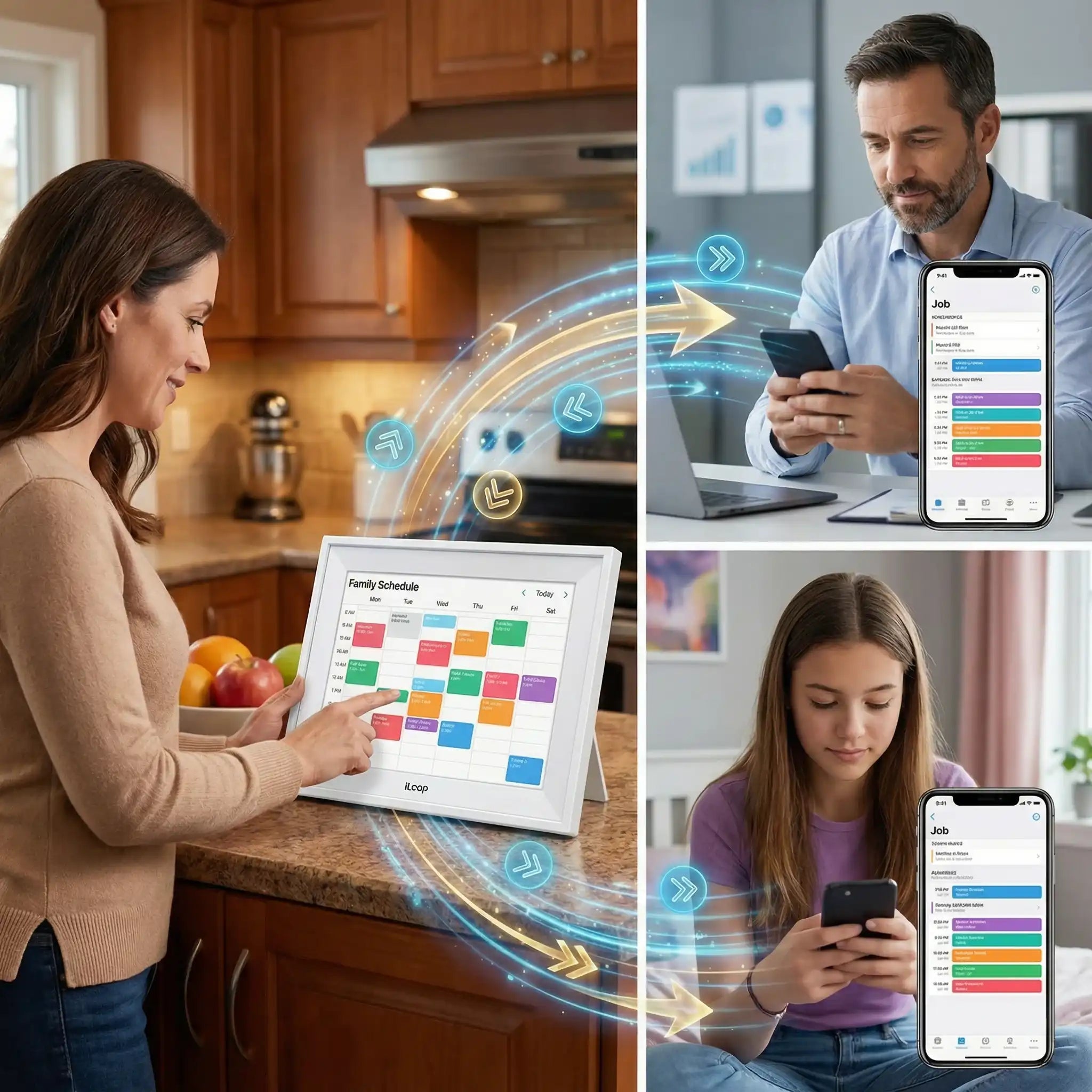 iLoop 10.1” Digital Calendar 32GB | Calendar, Wi-Fi Photo & Video Frame, Art Gallery | Premium Features No Subscription, Touchscreen
