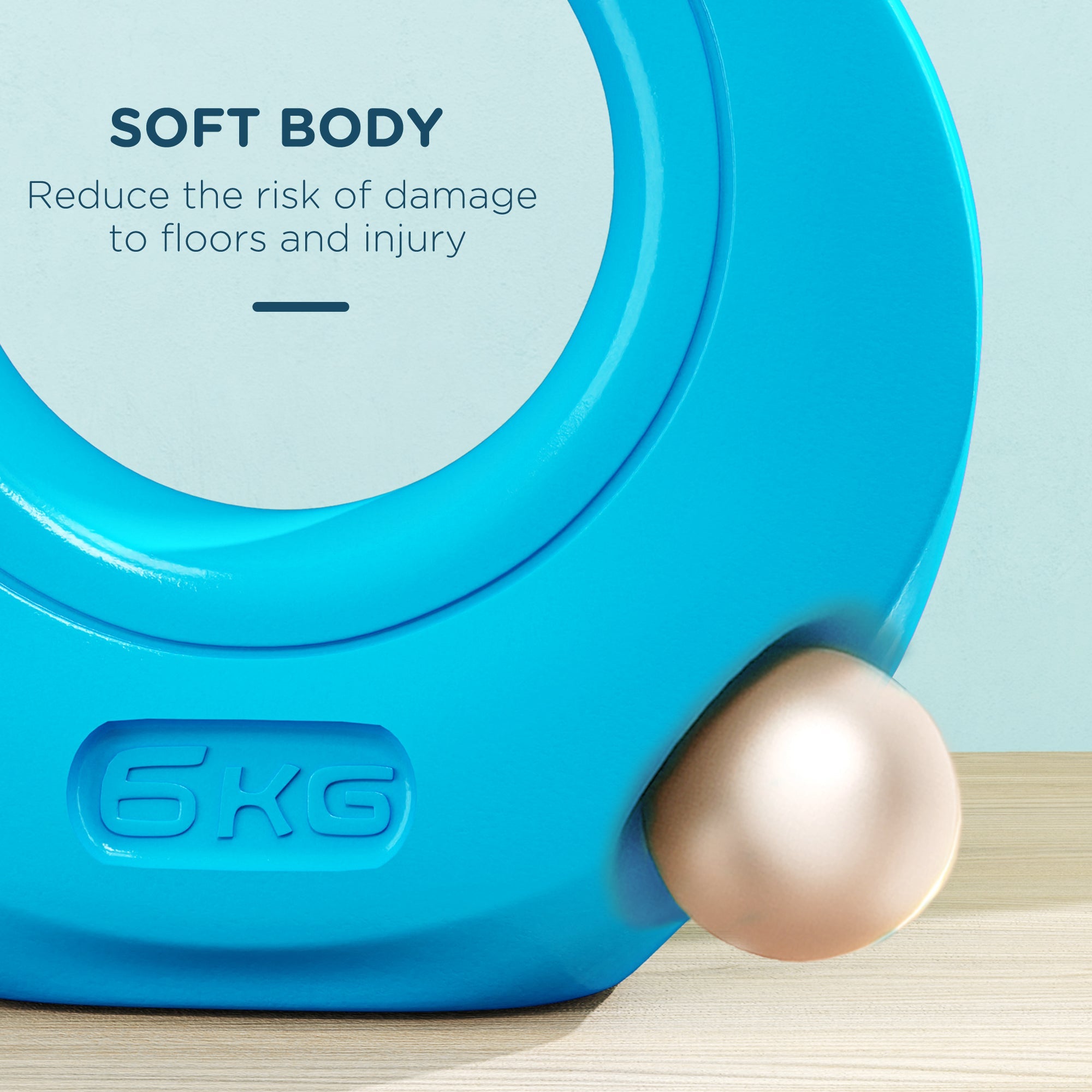 Soozier 13lbs Kettlebell, Soft Kettle Bell with Wide Handle for Home Gym Weight Lifting and Strength Training, Light Blue 