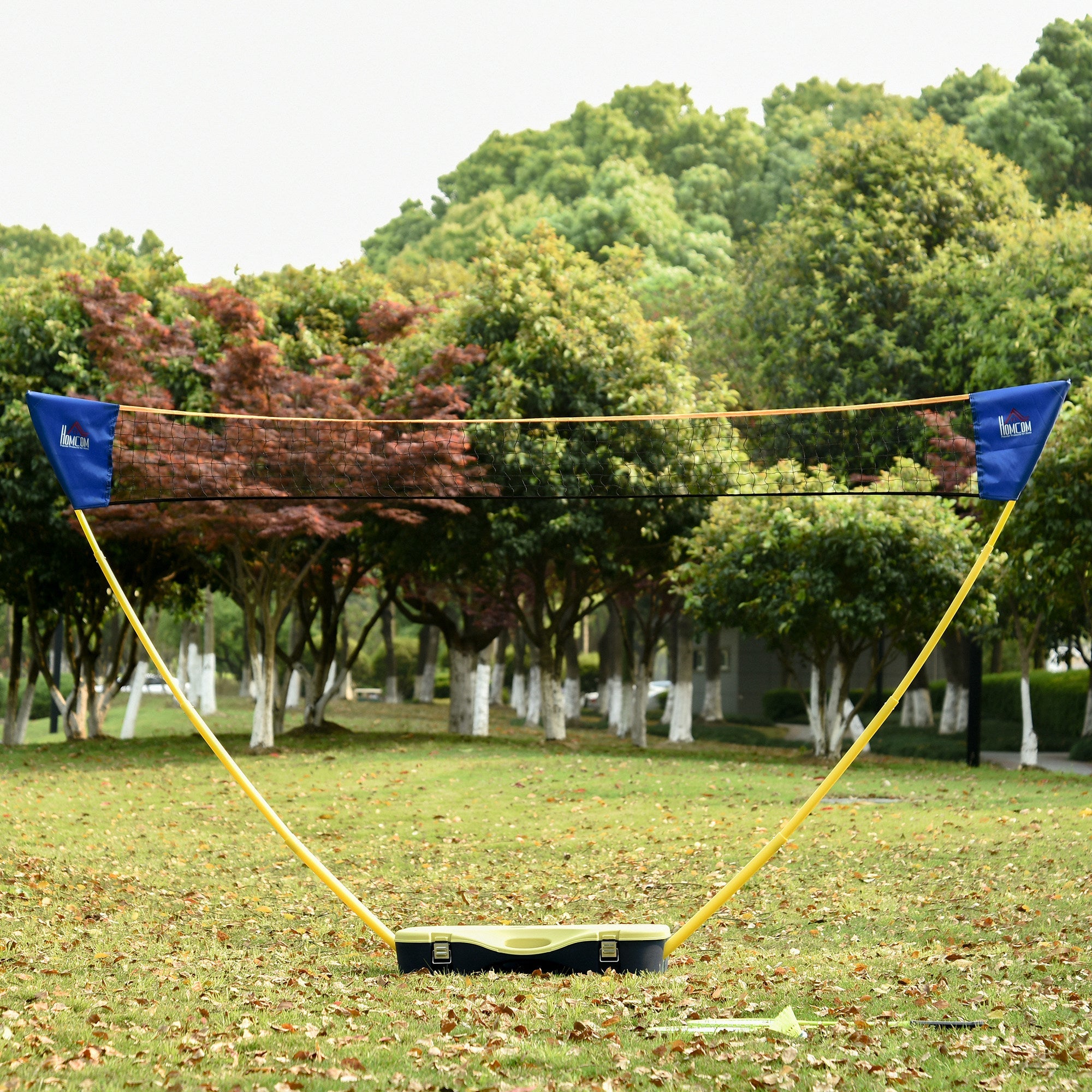 HOMCOM Foldable Badminton Net Set Portable for Indoor Outdoor Beach Backyard Adults Kids 