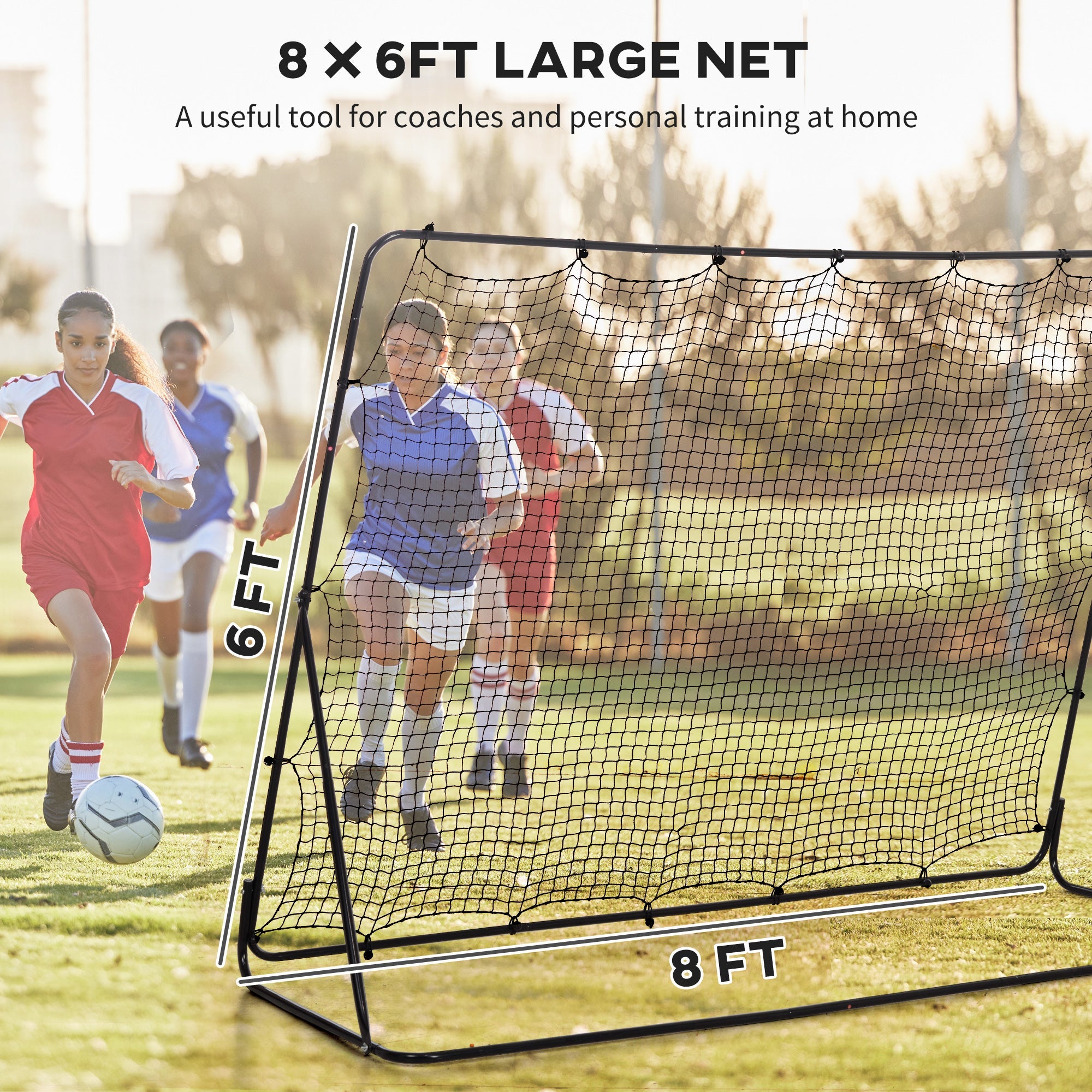 Soozier 8' x 6' Soccer Rebounder Net with 5 Adjustable Angles for Backyard Park Training Practice 