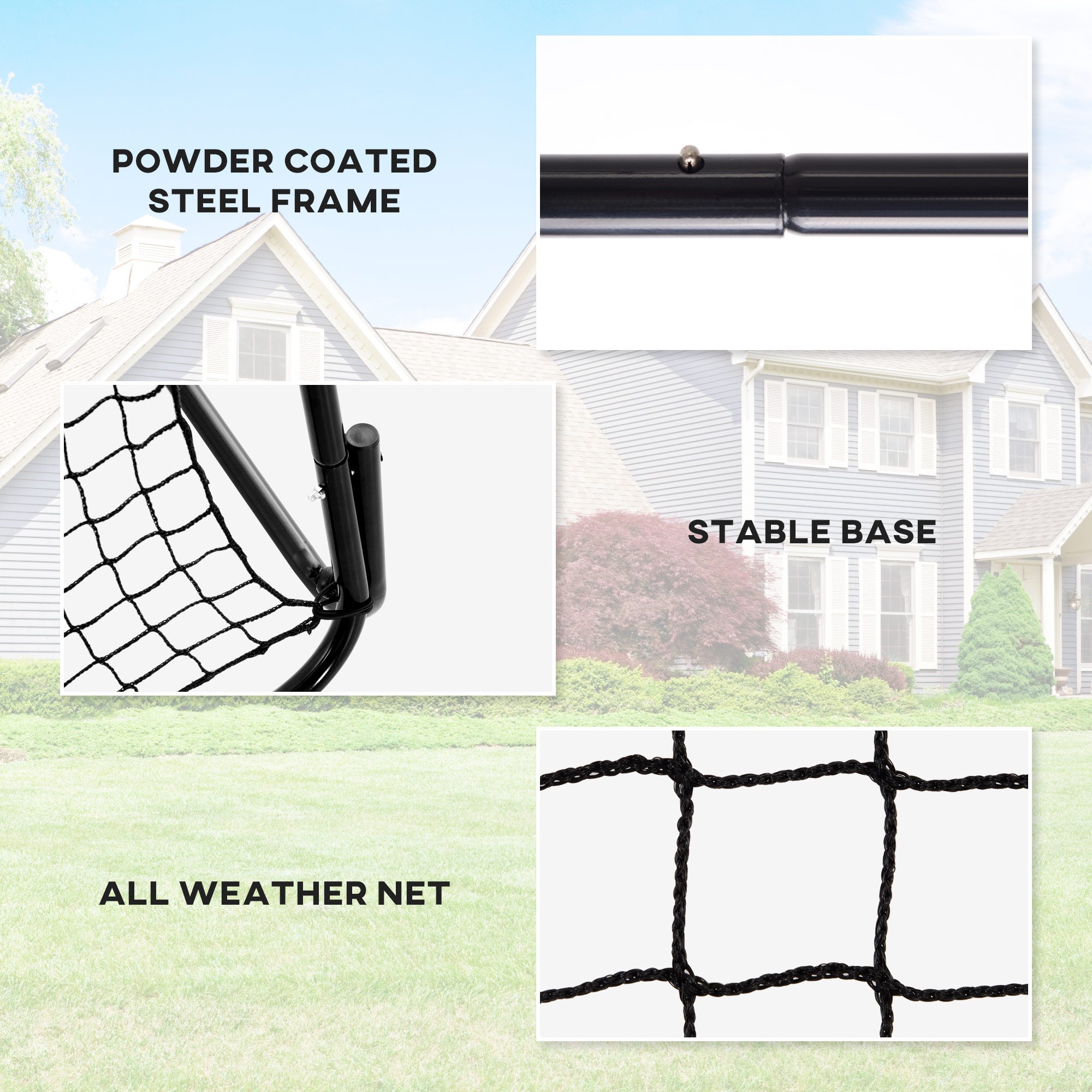 Soozier 8' x 6' Soccer Rebounder Net with 5 Adjustable Angles for Backyard Park Training Practice 