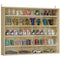 5-storey Display Cabinet, Shot Glass Display Case, Glass Curio Cabinet with 2 Glass Doors and 4 Adjustable Shelves, Oak