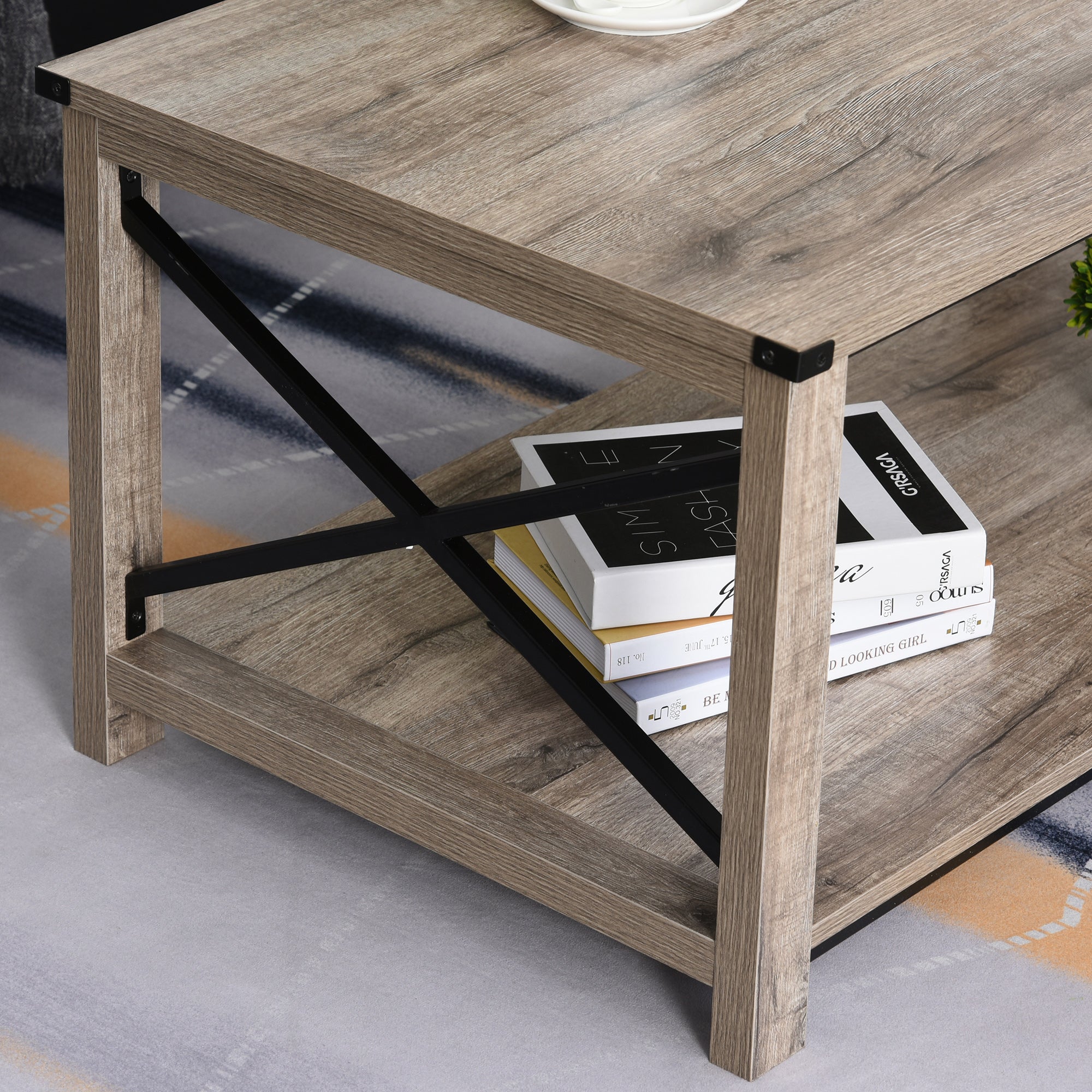 HOMCOM Tall Bathroom Cabinet: Scrolled Design with Drawer & Open Shelves, Brown Finish 