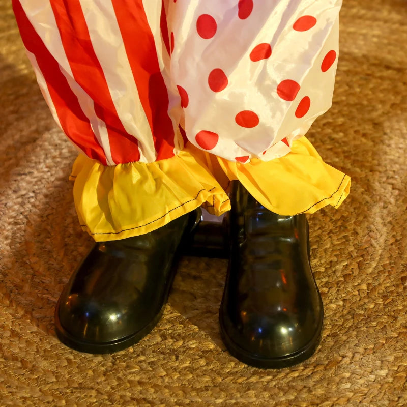 Outsunny Life-Size Stackable Animated Clown – Red Light-Up Eyes, Sound Activated Halloween Decoration 