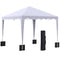 Outsunny 10' x 10' Pop Up Canopy Tent, Instant Shelter with Adjustable Height, Garden Outdoor Party Tent with Carry Bag, White