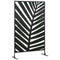 Outsunny Metal Outdoor Privacy Screen Decorative Freestanding Divider Panel with Stand Ground Stakes