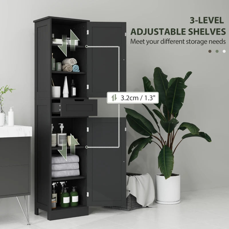 Freestanding Bathroom Cabinet with Drawer and 2 Doors, Tall Bathroom Cupboard for Kitchen, Study, Living Room
