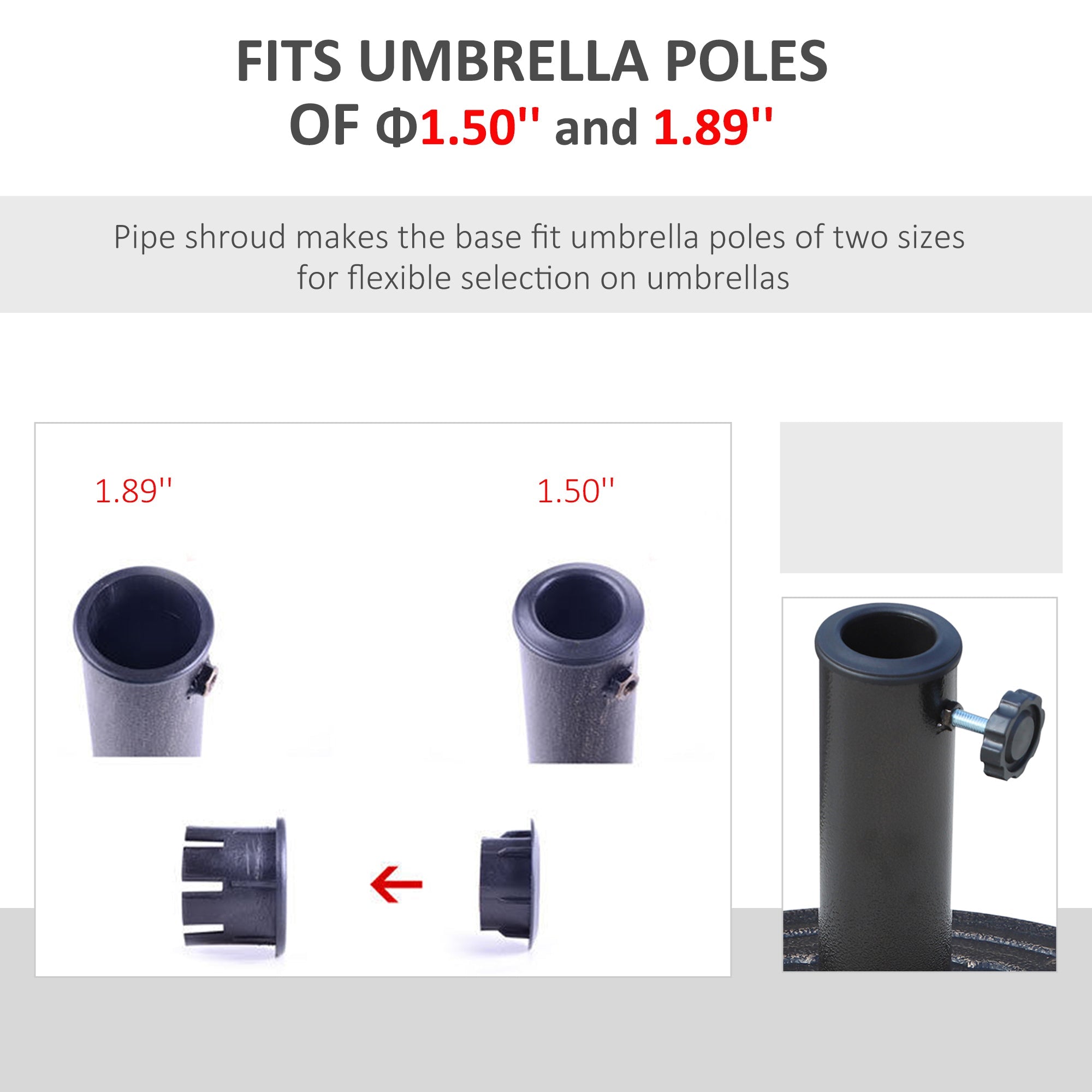 Outsunny Elegant Umbrella Base: 17" Round Resin Market Parasol Holder with Decorative Pattern for Φ1.5", Φ1.89" Pole, Bronze Finish 