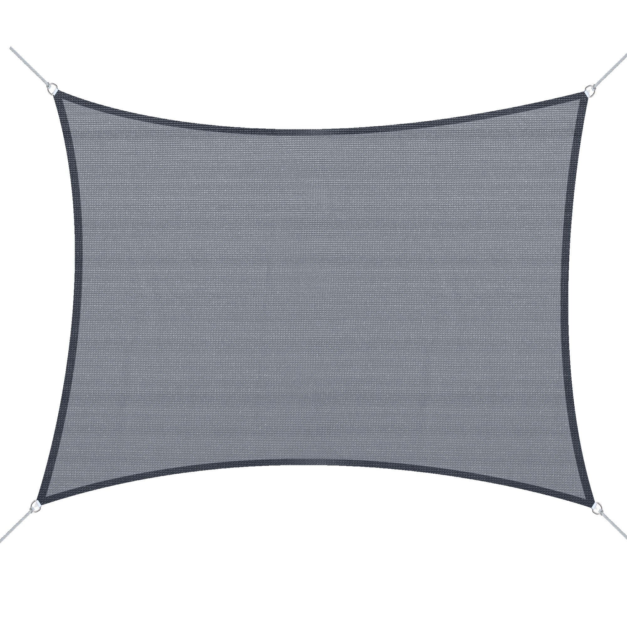 Outsunny 12’ Square Sun Sail Shade Grey UV Protector Outdoor Patio Lawn Canopy Shelter with Carrying Bag 