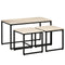 Homcom Natural Nesting Coffee Tables: Contemporary Set of 3 with Black Metal Frame for Stylish Living Room
