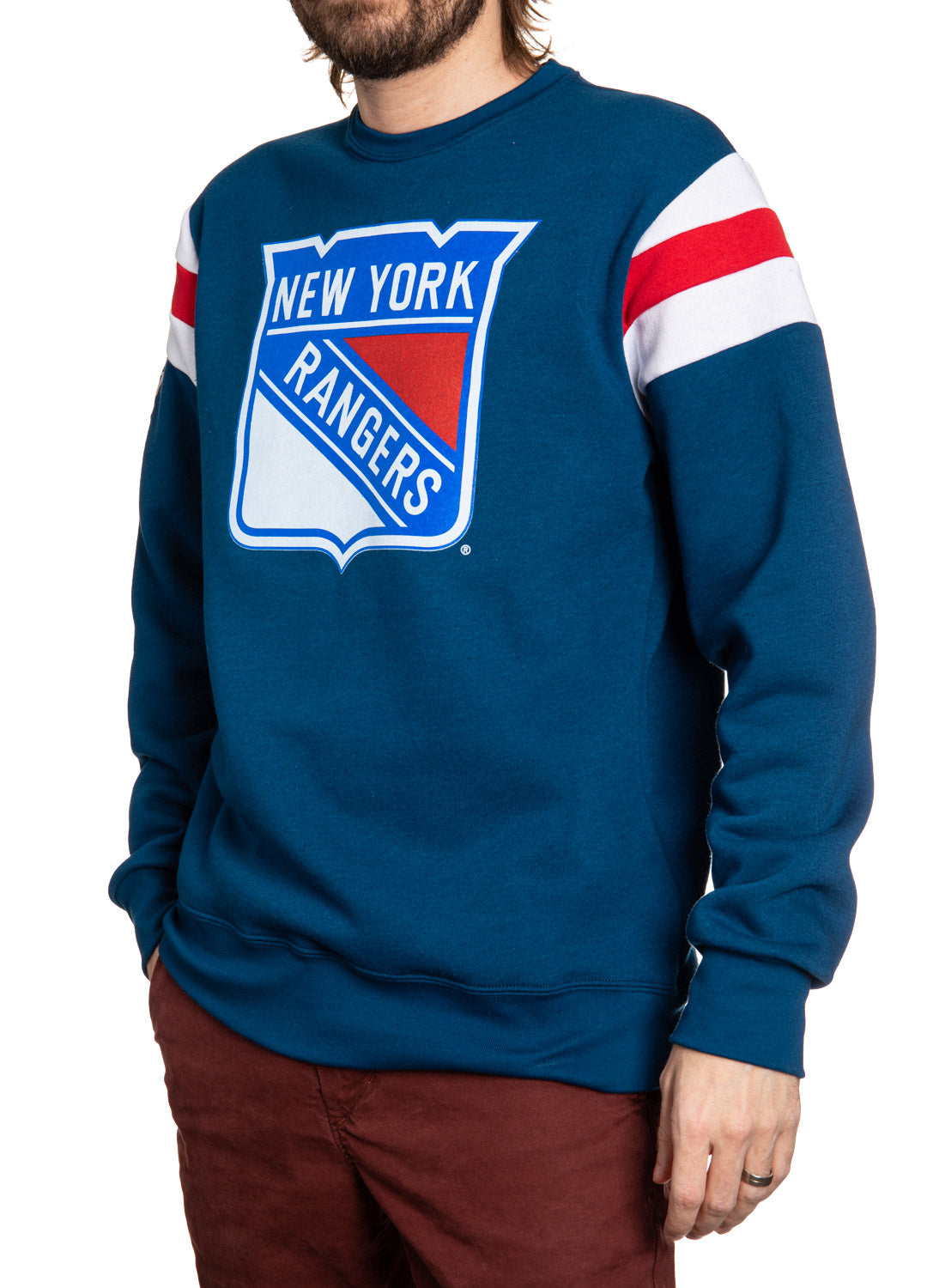 New York Rangers Varsity Retro Style Crewneck Sweatshirt 
