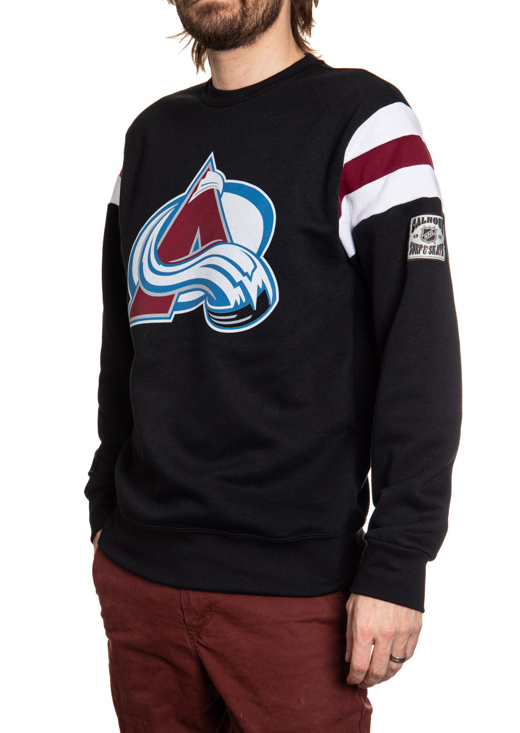 Colorado Avalanche Varsity Retro Style Crewneck Sweatshirt 