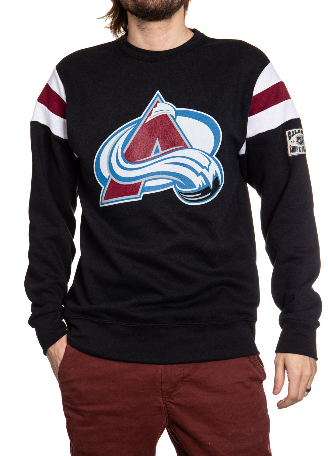 Colorado Avalanche Varsity Retro Style Crewneck Sweatshirt 