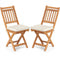 Patio Folding Chairs Set of 2 with Soft Seat Cushion-B