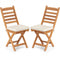 Patio Folding Chairs Set of 2 with Soft Seat Cushion-A