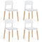 Modern Dining Side Chairs Set of 4 with Ergonomic Backrest for Dining Room-White
