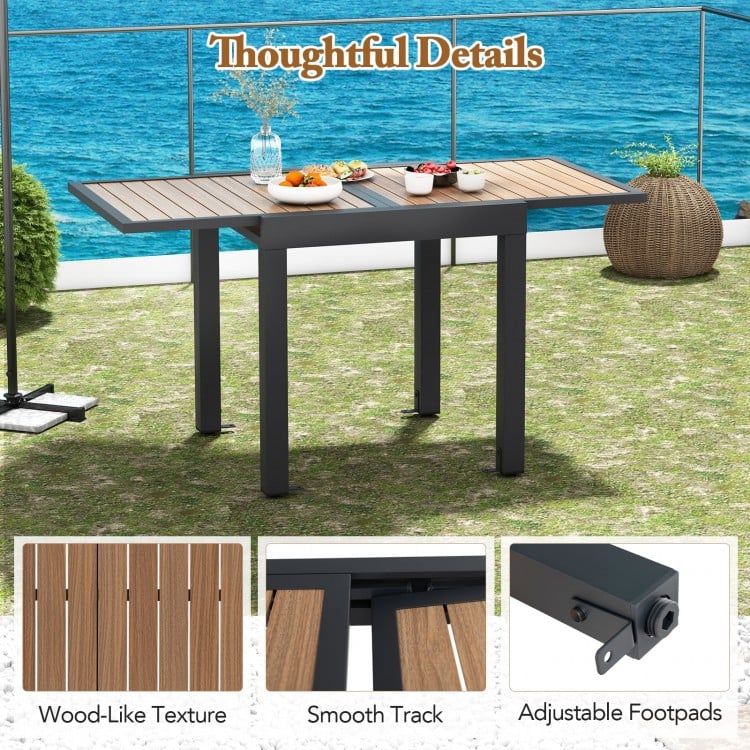 31.5-63 Inches Extendable Patio Table for 4-6 People-Natural