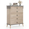 Farmhouse Chest Dresser of Drawers Tall Storage Organizer-Grey