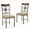 Set of 2 Dining Room Chairs Armless Kitchen Chairs Set with Seat Cushion-Brown
