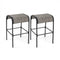 Set of 2/4 Patio Metal Bar Stools with Curved Fabric Seat-Set of 2