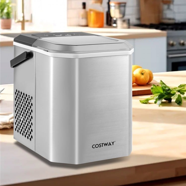 Ice Maker Countertop with Self-Cleaning for Home Kitchen Office Party