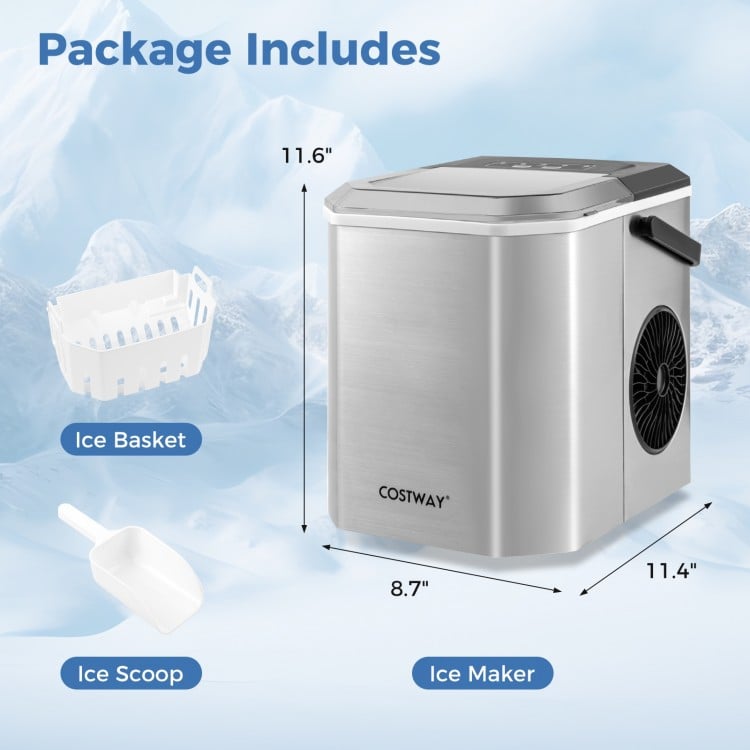 Ice Maker Countertop with Self-Cleaning for Home Kitchen Office Party