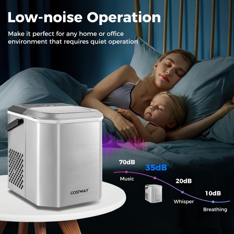 Ice Maker Countertop with Self-Cleaning for Home Kitchen Office Party