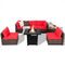 7 Pieces Patio Furniture Set with 28 Inches 50000 BTU Propane Gas Fire Pit Table