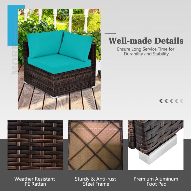 7 Pieces Patio Furniture Set with 28 Inches 50000 BTU Propane Gas Fire Pit Table