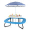 Toddler Outdoor Activity Table with Adjustable and Collapsible Umbrella-White