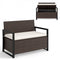 Patio Storage Bench – 2-Seat Outdoor Rattan Bench with 40 Gallon Storage & Cushion