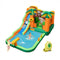Monkey-Themed Inflatable Water Slide with Jumping Area and Pool with 680W Blower
