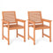 Patio Chairs Set of 2 with Inclined Backrests and Slatted Seats