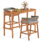 3 Pieces Patio Counter Height Bar Set with 2 Cushioned Barstools