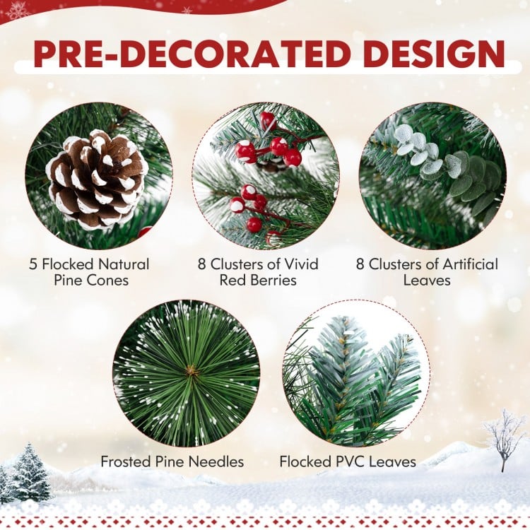 3 FT Battery-Operated Tabletop Holiday Decoration with 81 PVC and Pine Needles