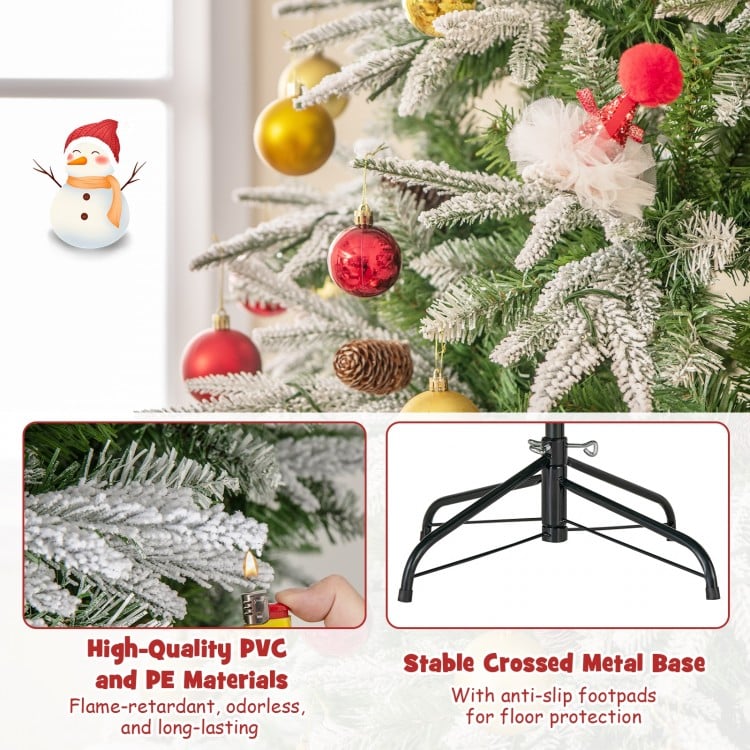 6/7.5/9 FT Pre-Lit Artificial Christmas Tree with 765/1135/1871 Tips and 280/470/690 Warm-White LED Lights-S