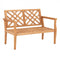 Outdoor Garden Bench 2-Person Teak Wood Bench with Comfy Armrests and Backrest