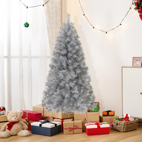 5 FT Artificial Xmas Tree with Branch Tips and Warm White LED Lights