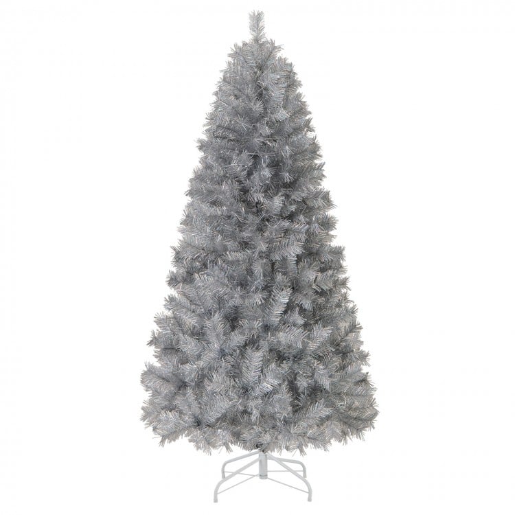 6 FT Artificial Xmas Tree with Branch Tips and Warm White LED Lights
