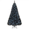 6/7/8 Feet Black Artificial Halloween Christmas Tree with PVC Branch Tips and 210/320/450 Cool White LED Lights-L